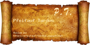 Pfeifauf Tardos névjegykártya